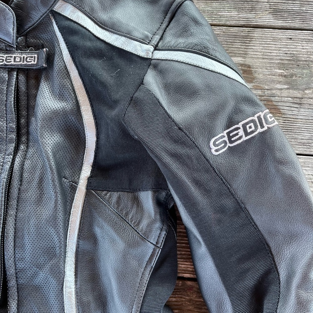 SEDICI BLACK LEATHER MOTO JACKET, racing jacket, no hardware, Womens XS - Picture 5 of 10